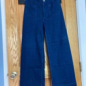 Anthropology Dark Blue Wide-Leg Jeans